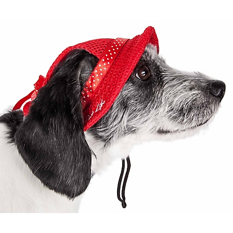 Pet Life Sea Spot Sun UV-Protectant Adjustable Fashion Mesh Brimmed Dog Hat Cap