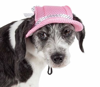 Pet Life Sea Spot Sun UV-Protectant Adjustable Fashion Mesh Brimmed Dog Hat Cap