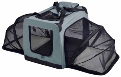 Pet Life Hounda Accordion Metal-Framed Soft-Folding Nylon Collapsible Dual-Sided Expandable Pet Dog Crate