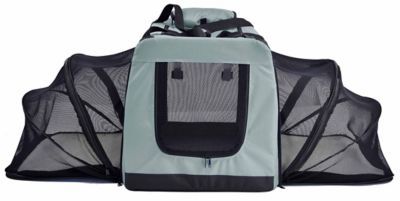 Image showing  Hounda Accordion Metal-Framed Soft-Folding Nylon Collapsible Dual-Sided Expandable Pet Dog Crate