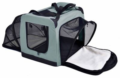 Image showing  Hounda Accordion Metal-Framed Soft-Folding Nylon Collapsible Dual-Sided Expandable Pet Dog Crate