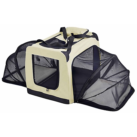 Pet Life Hounda Accordion Metal Framed Soft-Folding Collapsible Dual-Sided Expandable Pet Dog Crate