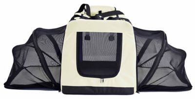 Image showing  Hounda Accordion Metal-Framed Soft-Folding Nylon Collapsible Dual-Sided Expandable Pet Dog Crate