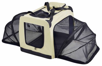 Image showing  Hounda Accordion Metal-Framed Soft-Folding Nylon Collapsible Dual-Sided Expandable Pet Dog Crate