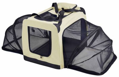 Pet Life Hounda Accordion Metal-Framed Soft-Folding Nylon Collapsible Dual-Sided Expandable Pet Dog Crate