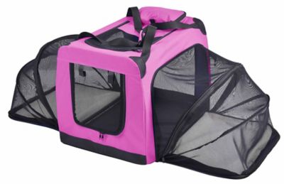 Pet Life Hounda Accordion Metal-Framed Soft-Folding Nylon Collapsible Dual-Sided Expandable Pet Dog Crate