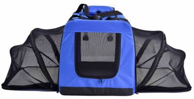 Image showing 1 th Pet Life Hounda Accordion Metal-Framed Soft-Folding Nylon Collapsible Dual-Sided Expandable Pet Dog Crate