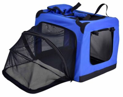 Image showing  Hounda Accordion Metal-Framed Soft-Folding Nylon Collapsible Dual-Sided Expandable Pet Dog Crate