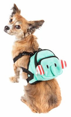 Pet Life Dumbone Dual-Pocketed Compartmental Animated Dog Harness Backpack