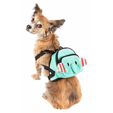 Pet Life Dumbone Dual-Pocketed Compartmental Animated Dog Harness Backpack