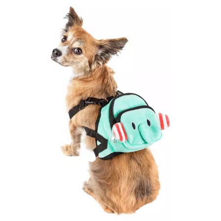 Pet Life Dumbone Two-Pocket Animated Dog Harness Backpack Dog Packs