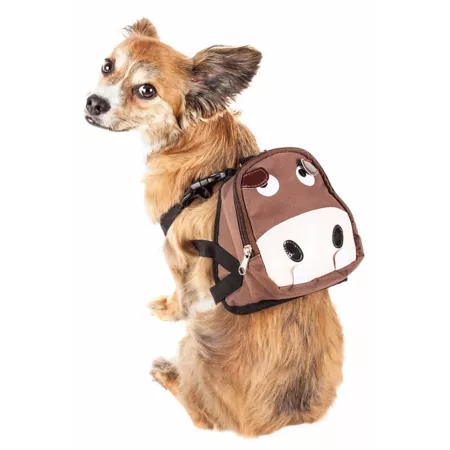 Pet Life Mooltese Animated Dog Harness Backpack with Large Pockets Dog Packs