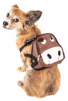 Pet Life Mooltese Large-Pocketed Compartmental Animated Dog Harness Backpack