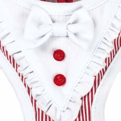 Image showing  Luxe Spawling 2-in-1 Mesh Reversed Adjustable Dog Harness and Leash with Fashion Bowtie