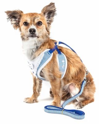 Image showing 1 th Pet Life Luxe Spawling 2-in-1 Mesh Reversed Adjustable Dog Harness and Leash with Fashion Bowtie