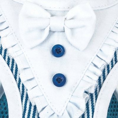 Image showing 4 th Pet Life Luxe Spawling 2-in-1 Mesh Reversed Adjustable Dog Harness and Leash with Fashion Bowtie