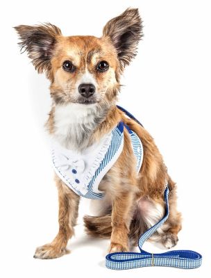 Image showing 0 th Pet Life Luxe Spawling 2-in-1 Mesh Reversed Adjustable Dog Harness and Leash with Fashion Bowtie