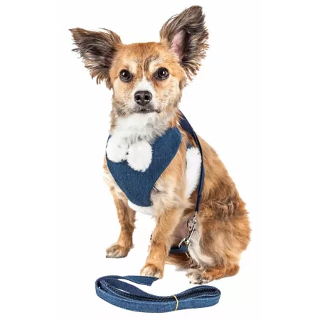 Pet Life Luxe Pom Draper 2 in 1 Adjustable Reverse Mesh Dog Draper with Pom Pom Bow Tie Dog Basic Harnesses