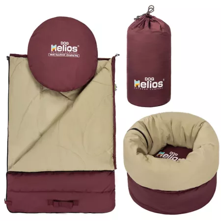 Dog Helios Switch-Back 2-in-1 Convertible Travel Mat and Rounded Camping Pillow for Dogs Pet Travel Beds