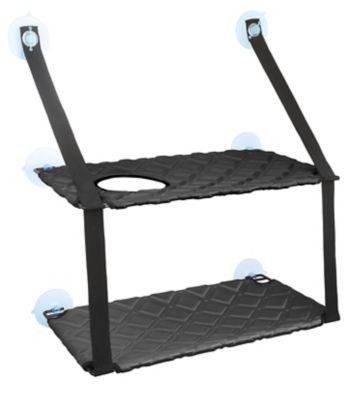 Pet Life Cat Laze Suction Cupped Dual-Leveled Kitty Cat Lounger, Black