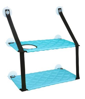 Pet Life Cat Laze Suction Cupped Dual-Leveled Kitty Cat Lounger, Blue