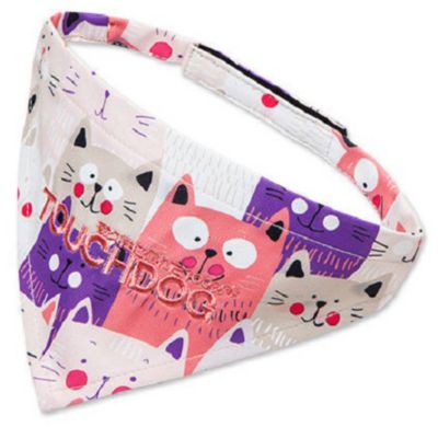 Touchdog Head-Popper Fashion Designer Printed Velcro Dog Bandana