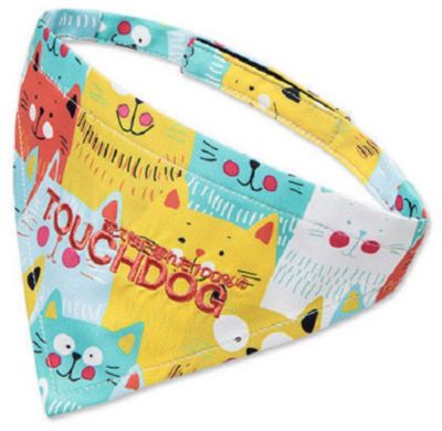 Touchdog Head-Popper Fashion Designer Printed Velcro Dog Bandana