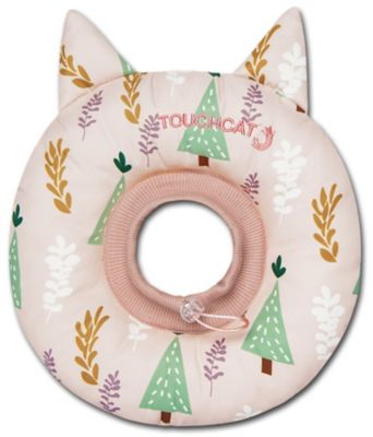 TouchCat Ringlet Licking and Scratching Adjustable Pillow Cat Neck Protector, Small, Pink