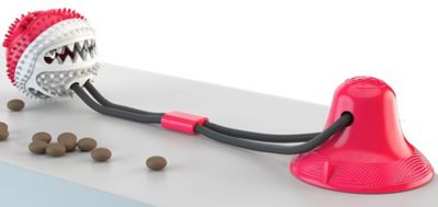 Image showing  Grip N Play Treat Dispensing Ball-Shaped Suction Cup Dog Toy