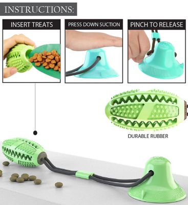 Image showing  Grip N Play Treat Dispensing Football-Shaped Suction Cup Dog Toy
