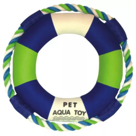 Pet Life "Life Raver" Squeaky Rounded Dog Toy and Floating Jute Rope Dog Rope & Tug Toys