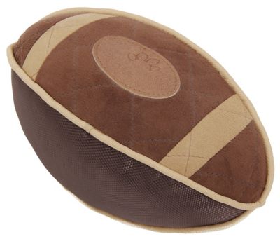 Pet Life Pugskin Durable Oxford Nylon and Mesh Plush Squeaky Football Dog Toy