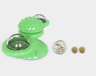 Image showing  Windmill Rotating Suction Cup Spinning Cat Toy, Green