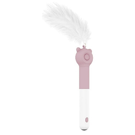 Pet Life 3-in-1 Retractable and Extendable Feathered and Laser Wand Kitty Cat Teaser, Pink