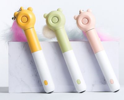 Image showing  3-in-1 Retractable and Extendable Feathered and Laser Wand Cat Teaser, Yellow