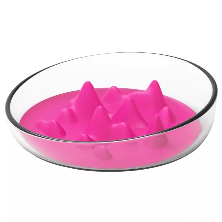 Pet Life Cirlicue Modern ABS Plastic Slow Feed Mountain Shaped Bowl 1 Pack Slow & Puzzle Feeders