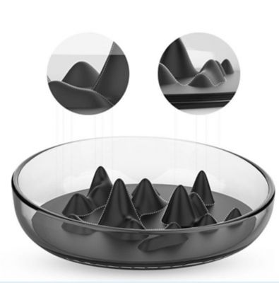 Image showing  Cirlicue Mountain-Shaped Modern Slow Feed ABS Plastic Pet Bowl, 1-Pack
