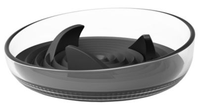 Pet Life Cirlicue Shark Fin-Shaped Plastic Modern Slow Feed Pet Bowl, 12 oz.