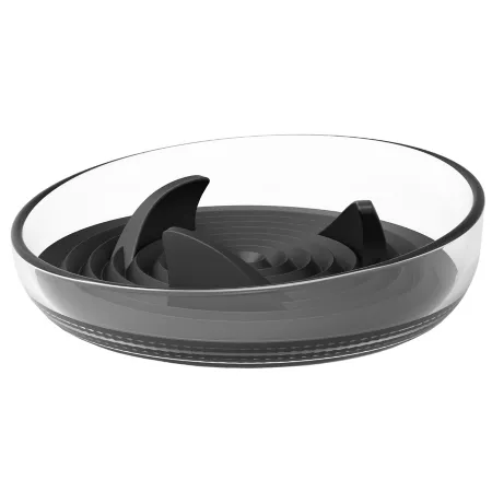 Pet Life Cirlicue Modern Plastic Shark Fin Shaped Slow Feeder Pet Bowl 12 oz. Slow & Puzzle Feeders