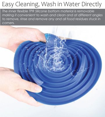 Image showing  Cirlicue Shark Fin-Shaped Plastic Modern Slow Feed Pet Bowl, 12 oz.