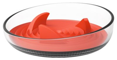 Pet Life Cirlicue Shark Fin-Shaped Plastic Modern Slow Feed Pet Bowl, 12 oz.