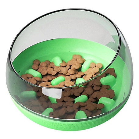 Pet Life Tumbowl Slow Feed ABS Plastic Pet Bowl, 1-Pack