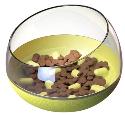 Pet Life Tumbowl Slow Feed ABS Plastic Pet Bowl, 1-Pack