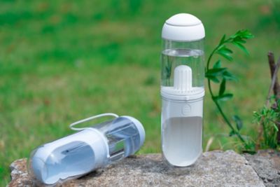 Image showing  PYURE ABS Plastic Handheld Travel Filtered Water Pet Feeder, 1-Pack