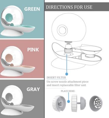 Image showing  Auto-Myst Snail-Shaped 2-in-1 Automated Gravity Pet Filtered Water Dispenser and Food Bowl