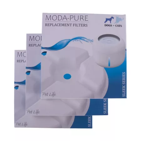 Pet Life Moda-Pure Polypropylene Filtered Water Fountain Replacement Filters for Dogs and Cats 3 Pack Replacement Water Filters & Parts