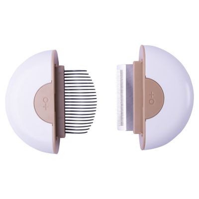 Image showing  LYNX 2-in-1 Travel Connecting Grooming Pet Comb and Deshedder, Small, Brown, GR1BRSM