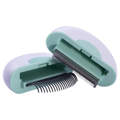 Pet Life LYNX 2-in-1 Travel Connecting Grooming Pet Comb and Deshedder, Small, Green, GR1GNSM