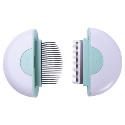 Image showing  LYNX 2-in-1 Travel Connecting Grooming Pet Comb and Deshedder, Large, Green, GR1GNLG