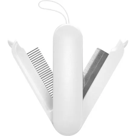 Pet Life JOYNE GR3WHMD 2-in-1 Swivel Multi-Functional Pet Grooming Comb and Peeler White Pet Brushes & Combs